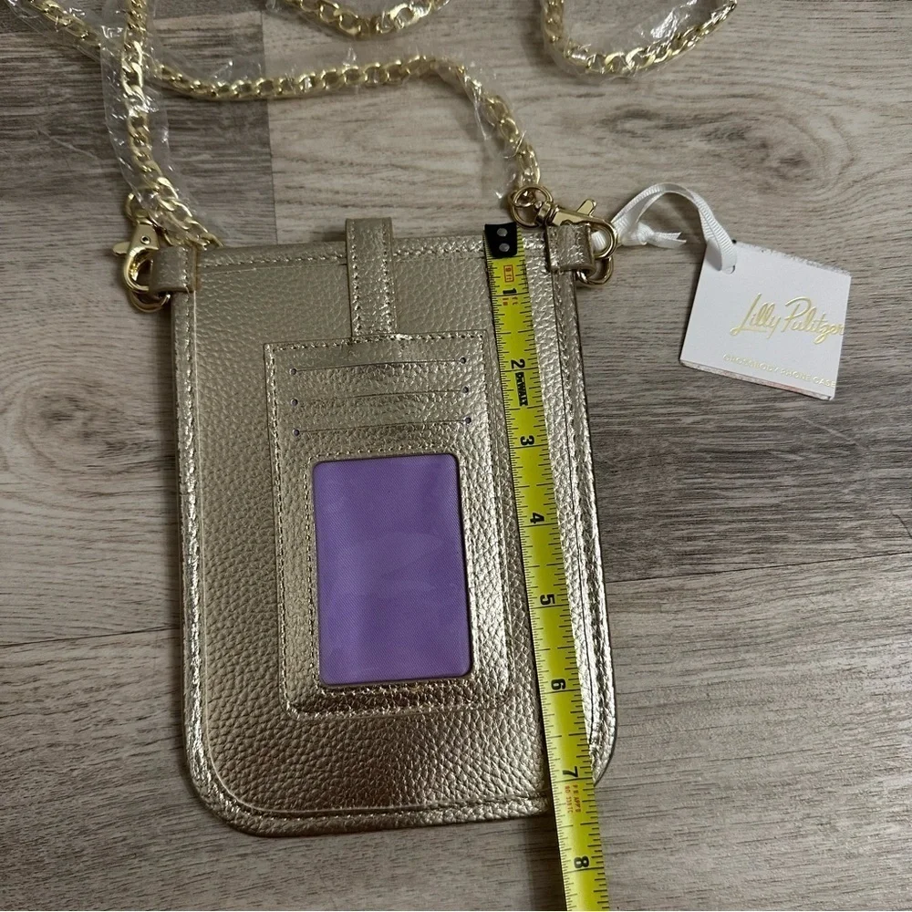 NWT Lilly Pulitzer Gold Crossbody Phone Bag Crossbody Phone Wallet SKU 019113